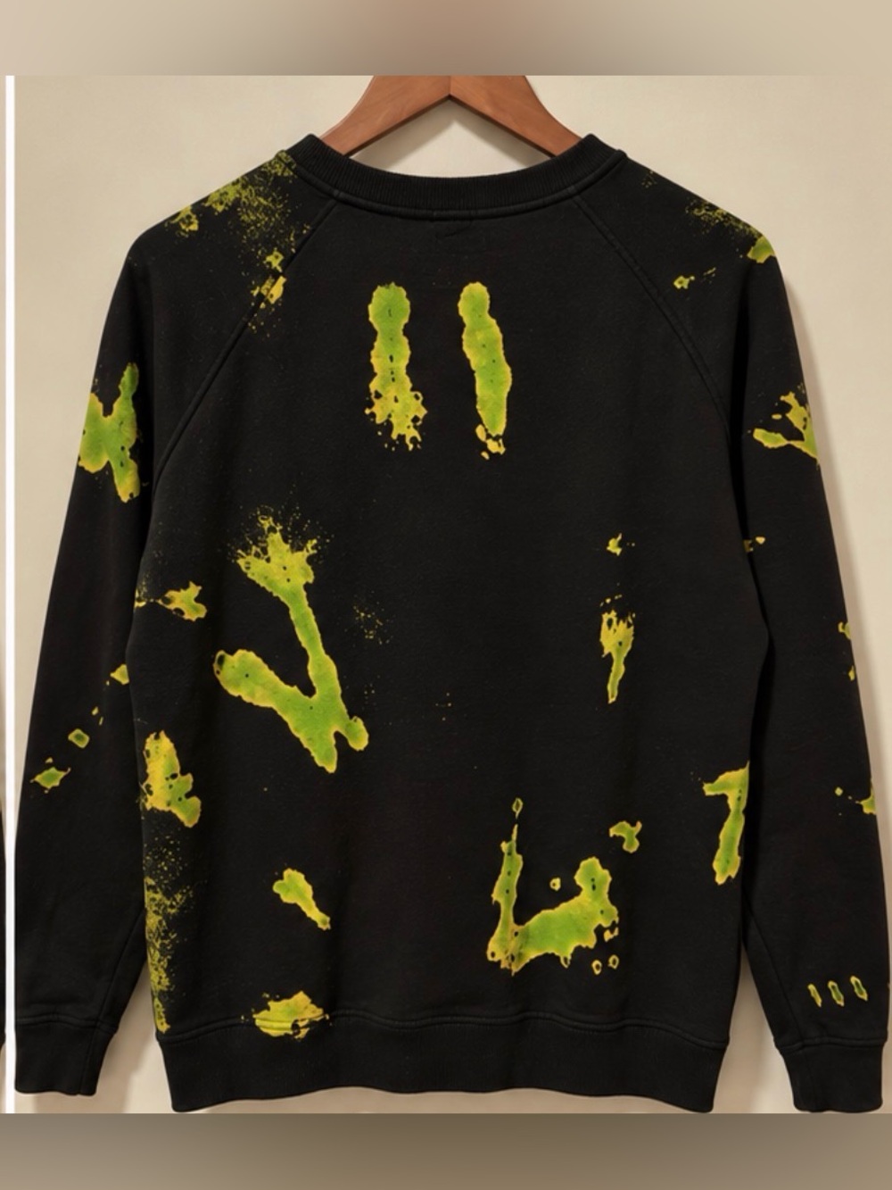 Cheap Monday Black Crewneck with Neon Green Acid Wash - Picture 2 of 3